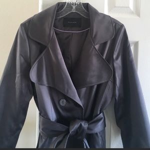 Slate gray Tahari Trench Coat (jacket)